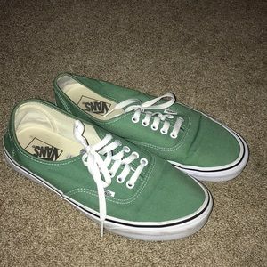 Green low top Vans